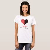 Wees Mine Valentijn Red Stripe Heart T-shirt (Voorkant volledig)