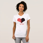 Wees Mine Valentijn Red Stripe Heart T-shirt (Voorkant volledig)