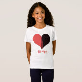 Wees Mine Valentijn Red Stripe Heart T-shirt (Voorkant volledig)