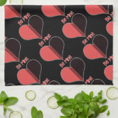 Wees Mine Valentijn Red Stripe Heart Theedoek (Gevouwen)