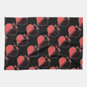 Wees Mine Valentijn Red Stripe Heart Theedoek (Horizontaal)