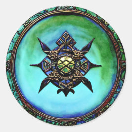 Wees moedig als een Viking-schild, onbuigzaam en s Ronde Sticker