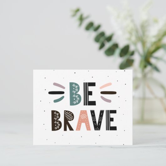 Wees moedig briefkaart (Staand voorkant)