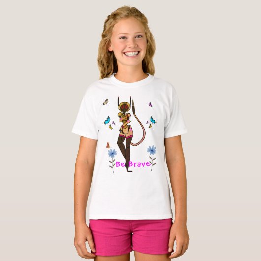 Wees moedig en leuke kunst t-shirt (Voorkant volledig)