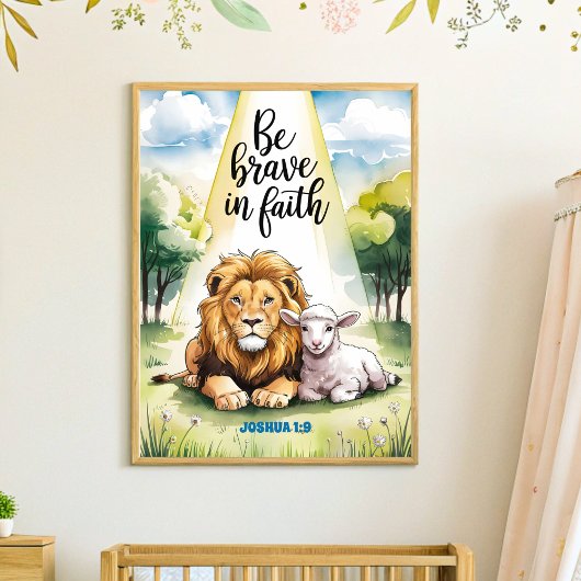 Wees moedig in het geloof Boho Christelijke Nurser Poster
