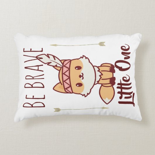 Wees moedig, kleine 1 tribale fox cute neursery accent kussen (Voorkant)