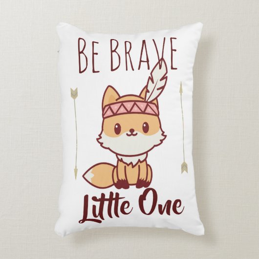 Wees moedig, kleine 1 tribale fox cute neursery accent kussen (Voorkant(Verticaal))