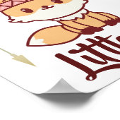 Wees moedig, kleine 1 tribale fox cute neursery poster (Hoek)