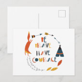 Wees moedig met fox briefkaart (Voorkant / Achterkant)
