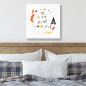 Wees moedig met fox canvas afdruk (Insitu (Slaapkamer))