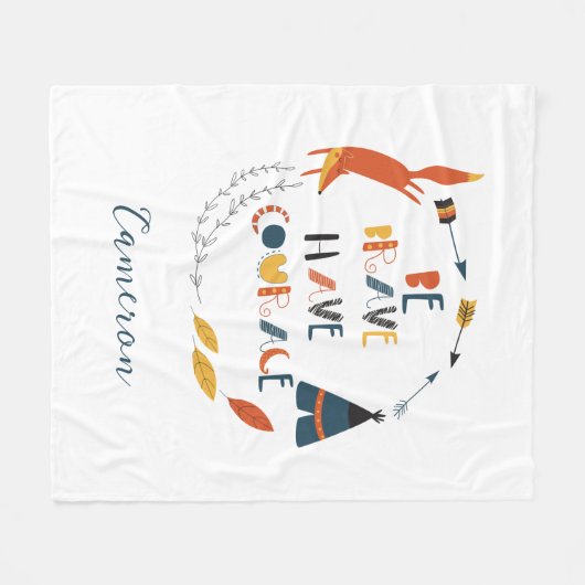 Wees moedig met fox fleece deken (Voorkant (Horizontaal))