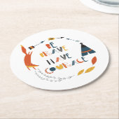 Wees moedig met fox ronde kartonnen onderzetter (Gebogen)