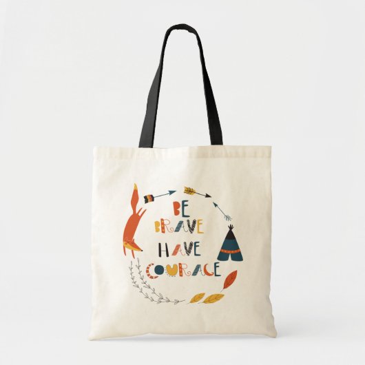 Wees moedig met fox tote bag (Voorkant)