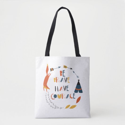 Wees moedig met fox tote bag (Voorkant)