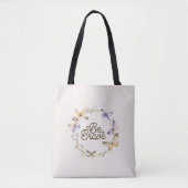 Wees moedig, Paarse gele vlinders met adem Tote Bag (Voorkant)
