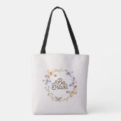 Wees moedig, Paarse gele vlinders met adem Tote Bag (Achterkant)