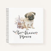 Wees moedig Pug Puppy Gepersonaliseerd Notitieboek (Voorkant)