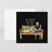 Wees moedig  Schoolgirl & Cheetah Campy Kaart (Voorkant / Achterkant)