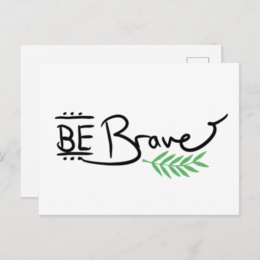 Wees moedig Waterverf briefkaart (Voorkant / Achterkant)