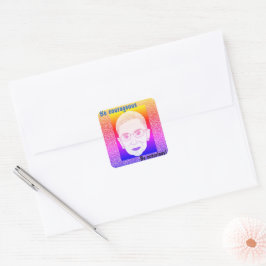 Wees moedig, wees berucht RBG Retro Vierkante Sticker