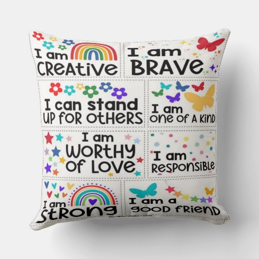 Wees moedig, wees jezelf: vertrouwenwekkend Sierku Kussen (Achterkant)