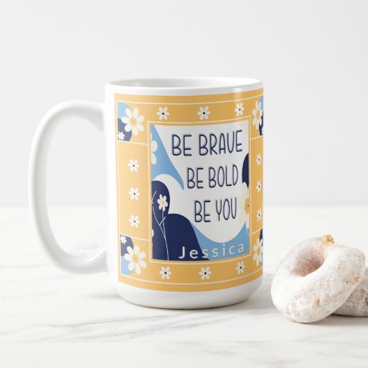 Wees moedig, wees moedig, wees Inspirerend Motivat Koffiemok (Met donut)