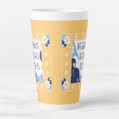 Wees moedig, wees moedig, wees Inspirerend Motivat Latte Mok (Voorkant)