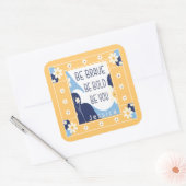 Wees moedig, wees moedig, wees Inspirerend Motivat Vierkante Sticker (Envelop)