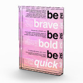 Wees moedig. Wees vet. Wees snel. Motivatie offert Fotoblokken (Rechts)