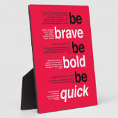 Wees moedig. Wees vet. Wees snel. Motivatie offert Fotoplaat (Zijkant)