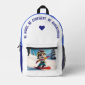 Wees moedig, wees zelfverzekerd, wees avontuurlijk bedrukte rugzak (Voorkant)