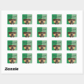 Wees moedige Schattigee hond op Forest Green Vierkante Sticker (Vel)