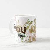 Wees mooi Floral roze Koffiemok (Voorkant links)