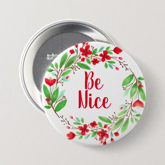 Wees mooi / rode ventilator, ronde 3-inch Button (Voorkant /achterkant)