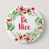 Wees mooi / rode ventilator, ronde 3-inch Button (Voorkant)