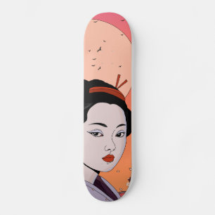 Wees mooie geisha meisje persoonlijk skateboard