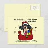 Wees Naughty Briefkaart (Voorkant / Achterkant)