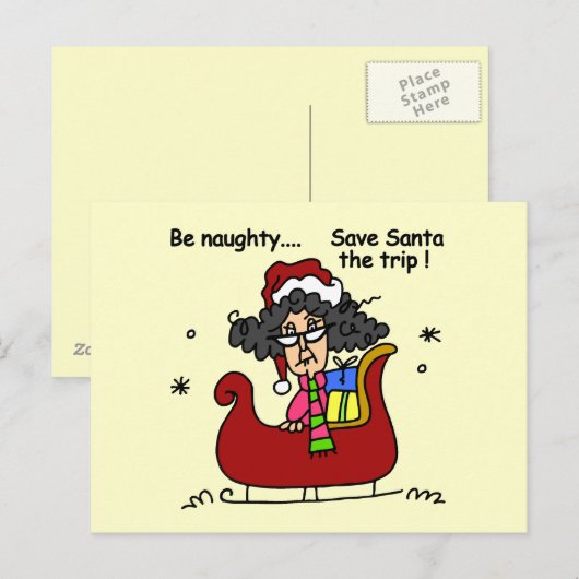 Wees Naughty Briefkaart (Voorkant / Achterkant)