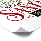 Wees Naughty en bespaar de Kerstman op reis Poster (Hoek)