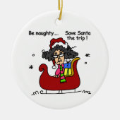 Wees Naughty Keramisch Ornament (Voorkant)