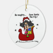 Wees Naughty Keramisch Ornament (Links)