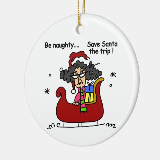 Wees Naughty Keramisch Ornament (Links)