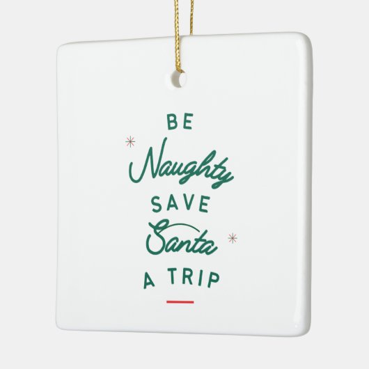 Wees Naughty Keramisch Ornament (Links)