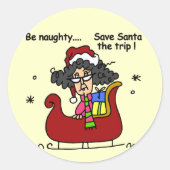 Wees Naughty Ronde Sticker (Voorkant)