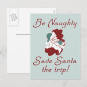 Wees Naughty Santa Feestdagenkaart (Voorkant / Achterkant)