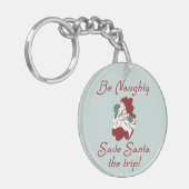 Wees Naughty Santa Sleutelhanger (Voorkant Links)