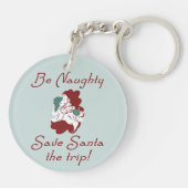 Wees Naughty Santa Sleutelhanger (Achterkant)