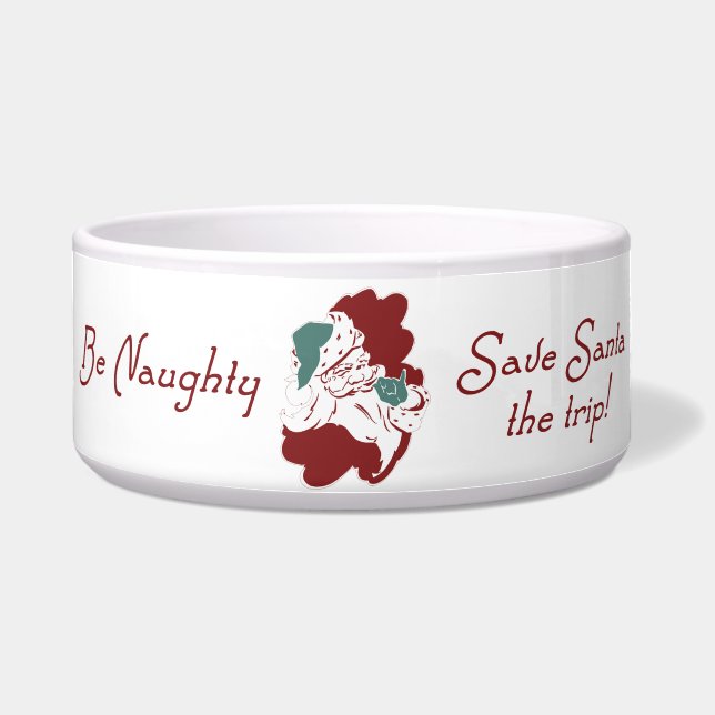 Wees Naughty Santa Voerbakje (Voorkant)