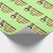 Wees Naughty! Sparen de Kerstman de reis! Patroon Cadeaupapier (Hoek)