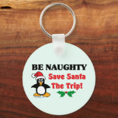 Wees Naughty! Sparen de Kerstman de reis! Sleutelhanger (Achterkant)